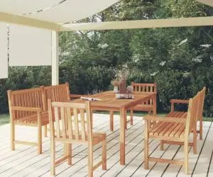 vidaXL Set de sufragerie de grădină, lemn masiv de tec, 5 piese