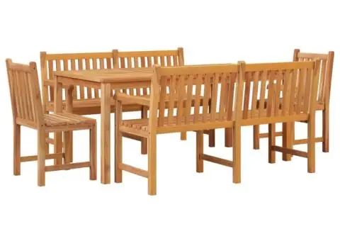 Set de sufragerie de grădină, lemn masiv de tec, 5 piese - 3/5