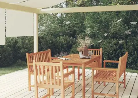 Set de sufragerie de grădină, lemn masiv de tec, 5 piese - 1/5