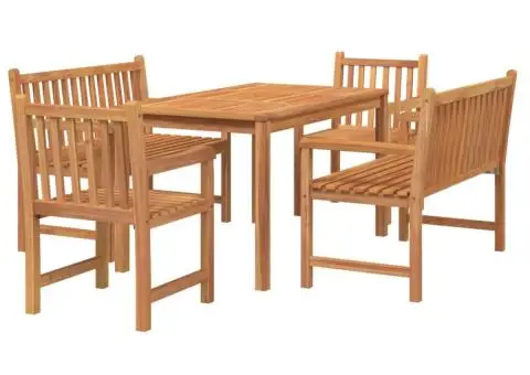 Set de sufragerie de grădină, lemn masiv de tec, 5 piese - 3/5