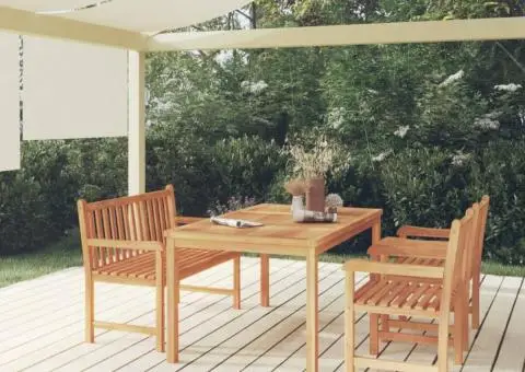 Set mobilier pentru grădină, 4 piese, lemn masiv de tec - 1/5