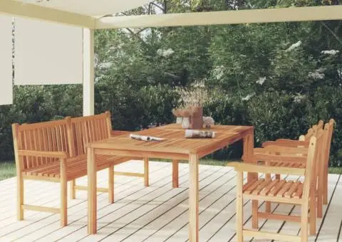 Set mobilier pentru grădină, 4 piese, lemn masiv de tec - 1/5