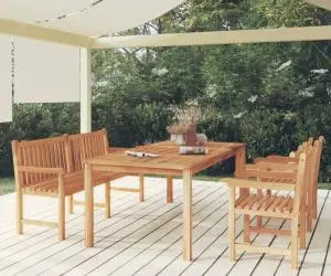vidaXL Set mobilier pentru grădină, 4 piese, lemn masiv de tec