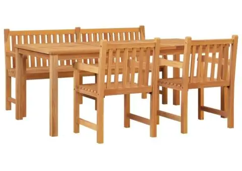 Set mobilier pentru grădină, 4 piese, lemn masiv de tec - 3/5