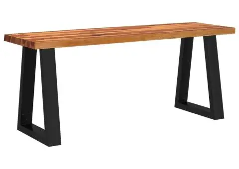 Set de masă din 3 piese, margini naturale, lemn masiv de acacia - 4/5