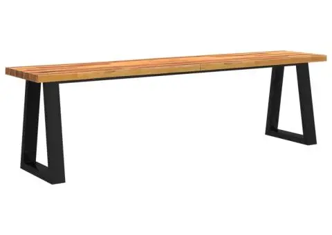 Set de masă din 3 piese, margini naturale, lemn masiv de acacia - 4/5