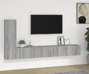 vidaXL Set dulap TV, 3 piese, gri sonoma, lemn prelucrat