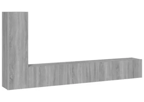 Set dulap TV, 3 piese, gri sonoma, lemn prelucrat - 2/5