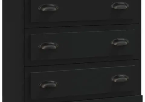 Servante, 2 piese, negru, lemn prelucrat - 3/5