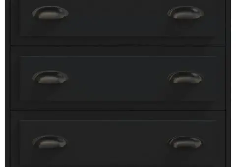 Servante, 2 piese, negru, lemn prelucrat - 4/5