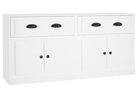 Servante, 2 piese, alb, lemn prelucrat - 2/5