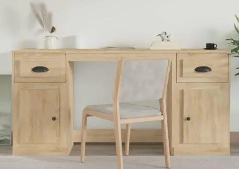 Birou cu dulap, stejar sonoma, lemn prelucrat - 1/5