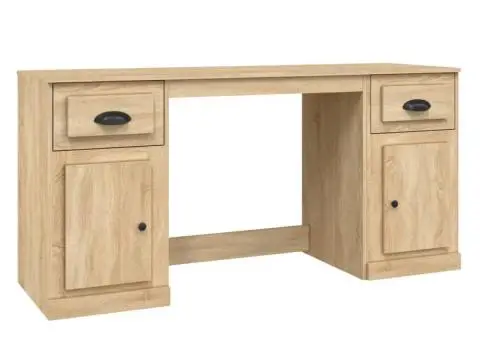 Birou cu dulap, stejar sonoma, lemn prelucrat - 2/5