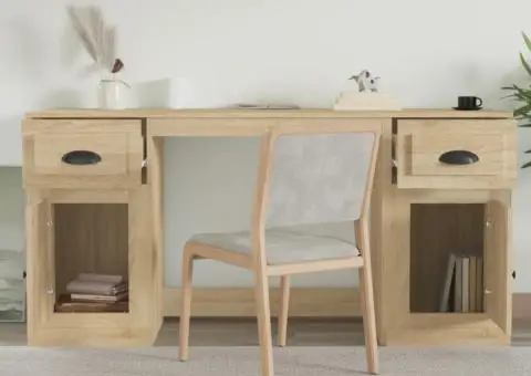 Birou cu dulap, stejar sonoma, lemn prelucrat - 3/5