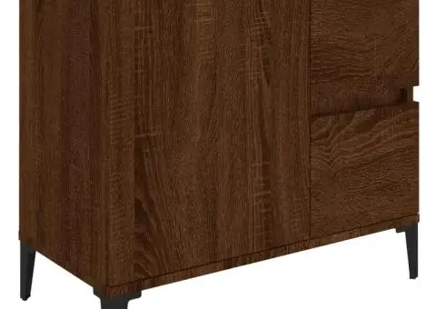 Set dulapuri de baie, 3 piese, stejar maro, lemn prelucrat - 5/5