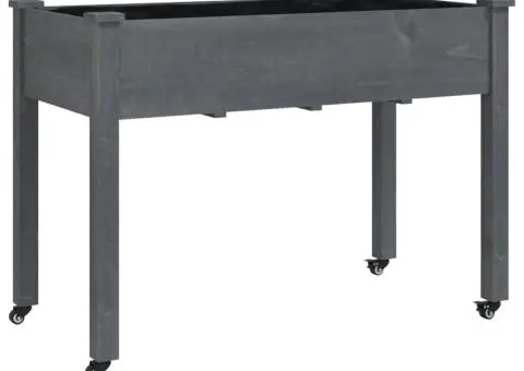 Jardinieră pe roți cu căptușeală 118x59x80cm lemn masiv de brad - 2/5