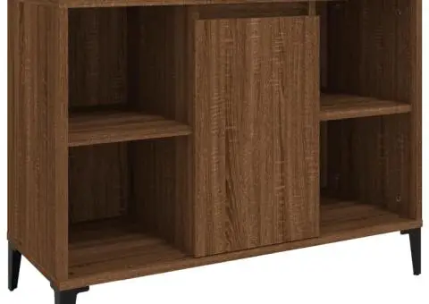 Set mobilier de baie, 3 piese, stejar maro, lemn prelucrat - 5/5