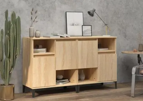 Dulapuri, 2 buc, stejar sonoma, 60x35x70 cm, lemn prelucrat - 1/5