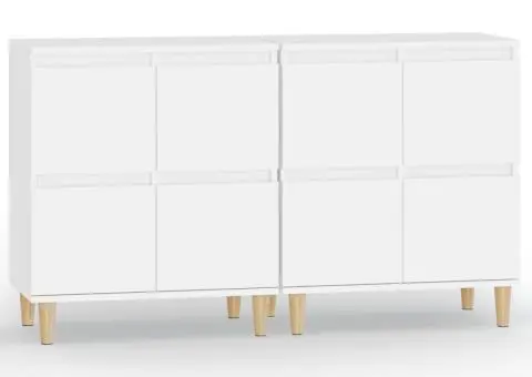 Dulapuri, 2 buc, alb, 60x35x70 cm, lemn prelucrat - 2/5