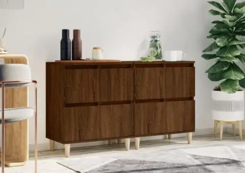 Dulapuri, 2 buc, stejar maro, 60x35x70 cm, lemn prelucrat - 1/5