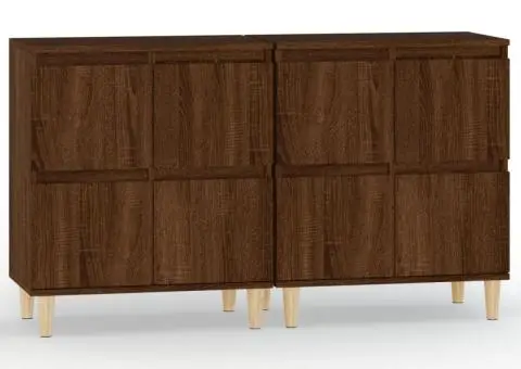 Dulapuri, 2 buc, stejar maro, 60x35x70 cm, lemn prelucrat - 2/5