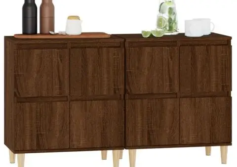 Dulapuri, 2 buc, stejar maro, 60x35x70 cm, lemn prelucrat - 4/5