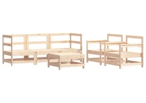 Set mobilier relaxare de grădină & perne 6 piese lemn masiv pin - 3/5