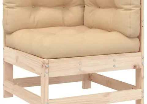 Set mobilier relaxare de grădină & perne 6 piese lemn masiv pin - 4/5