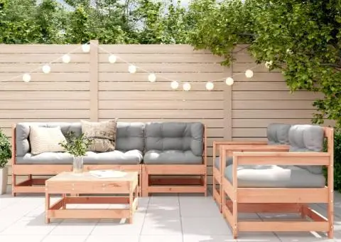 Set mobilier de grădină cu perne, 6 piese, lemn masiv Douglas - 1/5