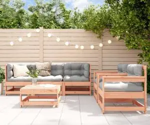 vidaXL Set mobilier de grădină cu perne, 6 piese, lemn masiv Douglas