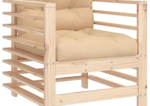 Set mobilier de grădină cu perne, 7 piese, lemn masiv - 5/5