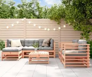 vidaXL Set mobilier de grădină cu perne, 7 piese, lemn masiv douglas
