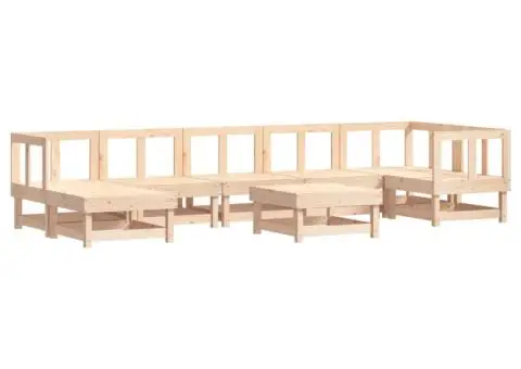 Set mobilier de grădină cu perne, 8 piese, lemn masiv - 3/5
