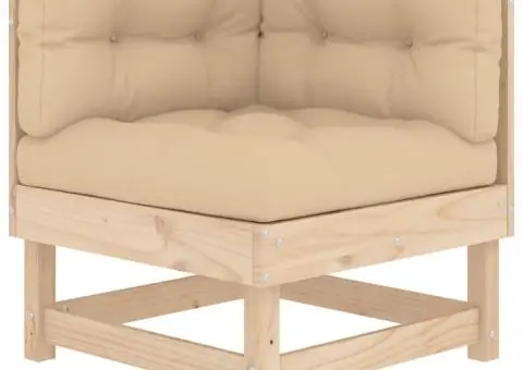 Set mobilier de grădină cu perne, 8 piese, lemn masiv - 4/5