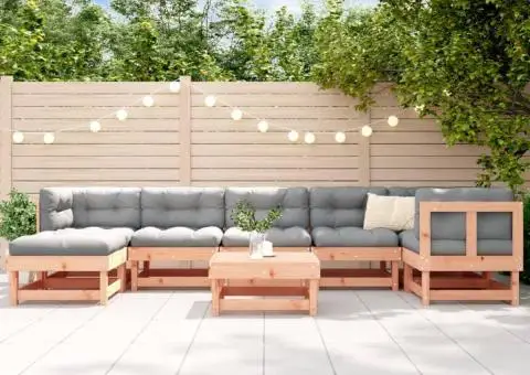 Set mobilier de grădină cu perne, 8 piese, lemn masiv douglas - 1/5