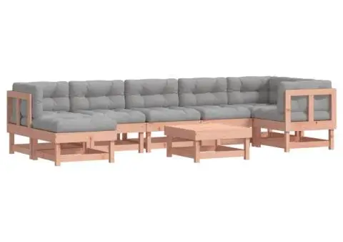 Set mobilier de grădină cu perne, 8 piese, lemn masiv douglas - 2/5
