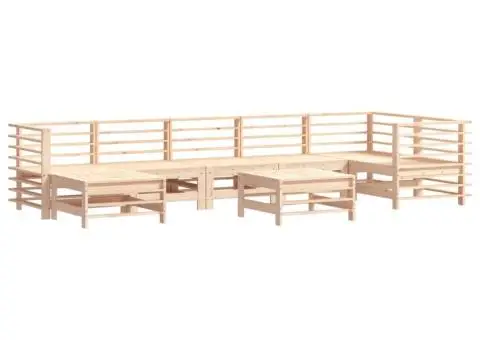 Set mobilier de grădină cu perne, 8 piese, lemn masiv - 3/5
