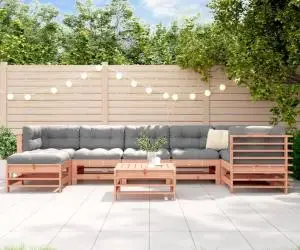 vidaXL Set mobilier de grădină cu perne, 8 piese, lemn masiv douglas