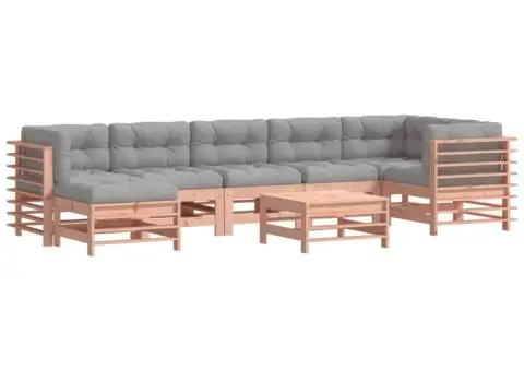 Set mobilier de grădină cu perne, 8 piese, lemn masiv douglas - 2/5