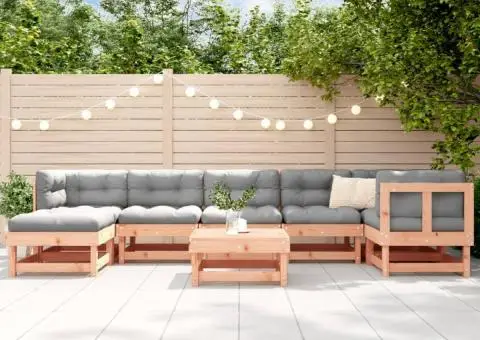 Set mobilier de grădină cu perne, 8 piese, lemn masiv douglas - 1/5