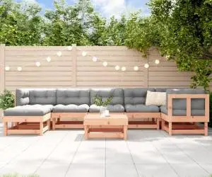 vidaXL Set mobilier de grădină cu perne, 8 piese, lemn masiv douglas