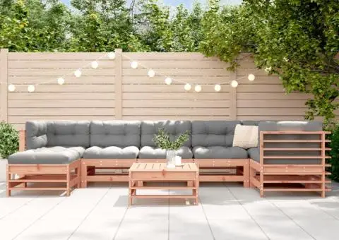 Set mobilier de grădină cu perne, 8 piese, lemn masiv douglas - 1/5