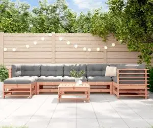 vidaXL Set mobilier de grădină cu perne, 8 piese, lemn masiv douglas