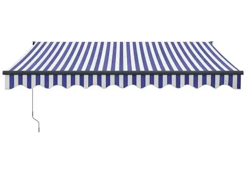 Copertina automată retractabilă, albastru și alb, 3,5x2,5 m - 3/5