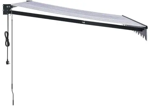 Copertina automată retractabilă, albastru și alb, 3,5x2,5 m - 4/5