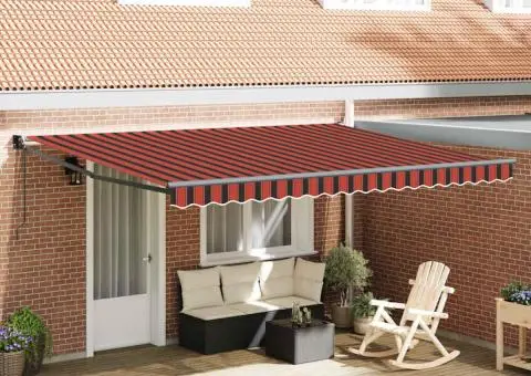 Copertină retractabilă automată, portocaliu și maro, 4,5x3 m - 1/5