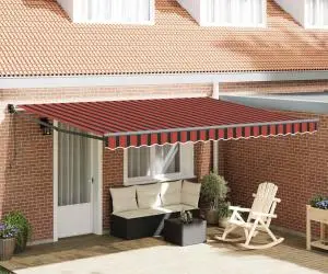 vidaXL Copertină retractabilă automată, portocaliu și maro, 4,5x3 m