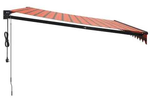 Copertină retractabilă automată, portocaliu și maro, 4,5x3 m - 5/5