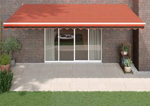 Copertina retractabilă automată, portocaliu și maro, 5x3 m - 1/5