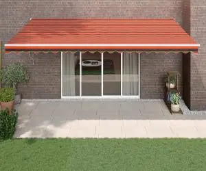 vidaXL Copertina retractabilă automată, portocaliu și maro, 5x3 m